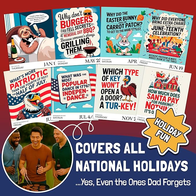 Dad Joke Desk Calendar 2026 - Funny Gifts for Dad, Page a Day Desk Calendar with 365 Daily Dad Jokes, White Elephant Gifts, Gifts for Men, Stocking Stuffers, Dad Christmas Gifts