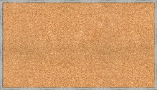 Amanti Art Natural Cork Board for Wall, 27x47 Vision Board with White Frame, Oversize Corkboard Office Decor for Home Organization, Cottage Corkboard Pinboard to Display Items for Home Organization