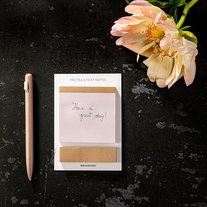 DiverseBee Pastel Sticky Notes Set, Cute Sticky Notes, Aesthetic Self-Stick Note Pads, Sticky Tabs, Page Flags, Planner Accessories, Journaling Office School Bible Study Supplies (Prothea)