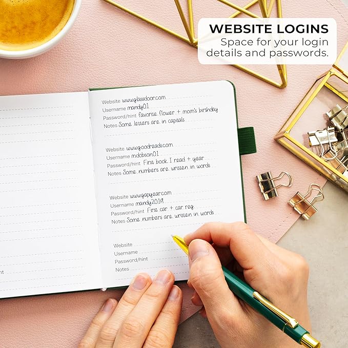 Clever Fox Address Book with alphabetic tabs - PU Leather Telephone and Address Book for Keeping Contacts Safe, Contact Organizer Journal, Small Size (4.0″ x 5.5″), Hardcover, Forest Green