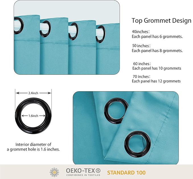 BONZER Room Divider Curtain Total Privacy Wall Noise Reducing Wide Blackout Curtains for Bedroom Living Room, 84L x 108W Inch (7L x 9W ft), 1 Panel, Teal