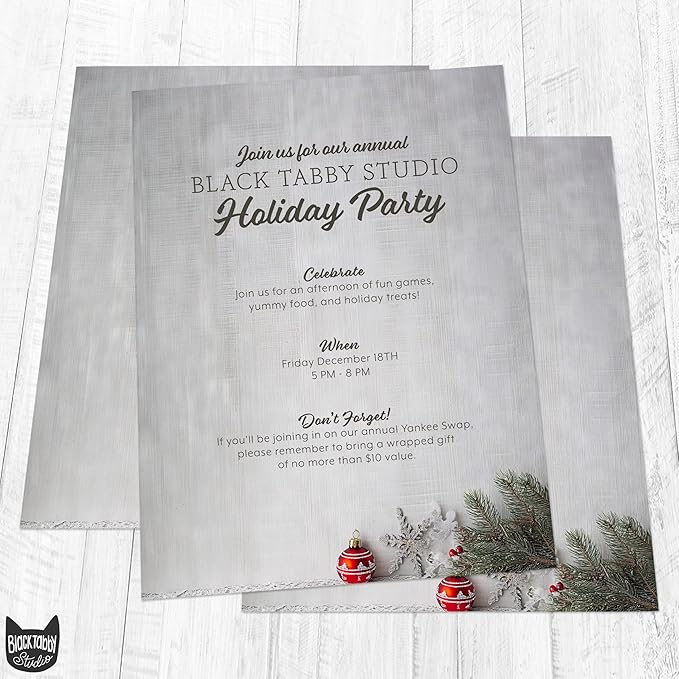 Wood & Pine Christmas Stationary Paper 8.5 x 11-60 Sheets Holiday Letter Paper