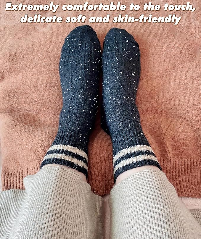 IIG Cute Warm Wool Socks for Women Super Cozy Thick Crew Winter Socks Gifts, 5 Pairs