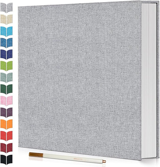 Photo Album Self Adhesive Scrapbook,60 Pages Large Photo Book for 4x6,5x7,8x10 Pictures,DIY Album for Baby Wedding Family Travel Birthday,with Metallic Pen and Scraper