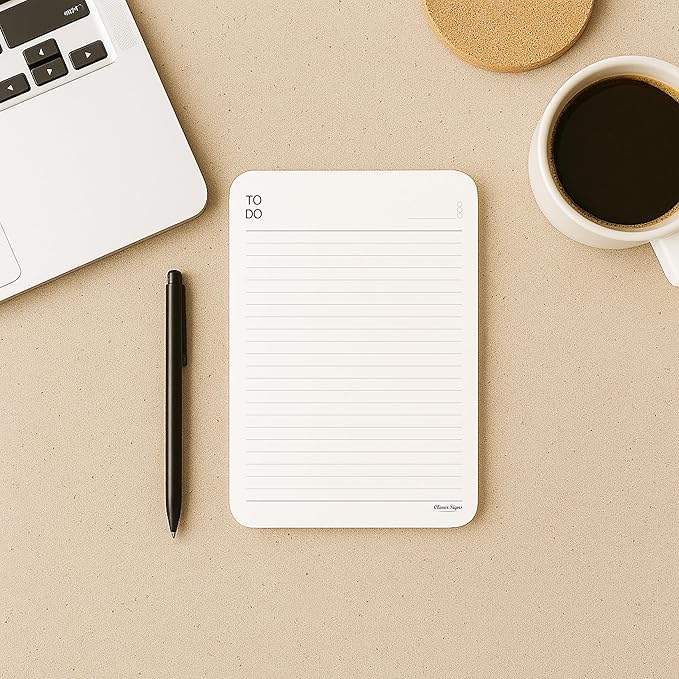 To Do List Notepad – (2 Pack, 50 Sheet Each) A5 Size (8.3"x5.8") Premium Thick Paper With Cardboard Back Support, Undated Daily Planner Notepad, Daily To Do List Notebook, Ruled Pages, Deadline Column.