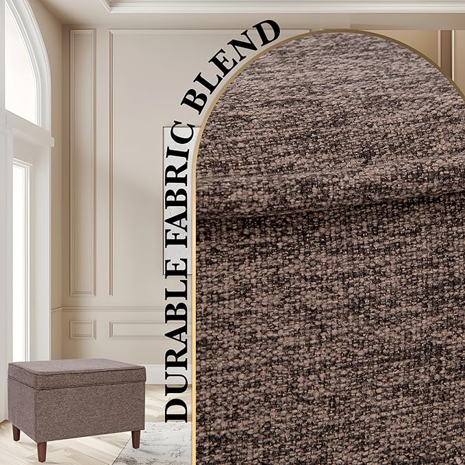 Home Decor | Dinah Collection Modern Storage Ottoman | Ottoman with Storage for Living Room & Bedroom (Chocalate Brown)