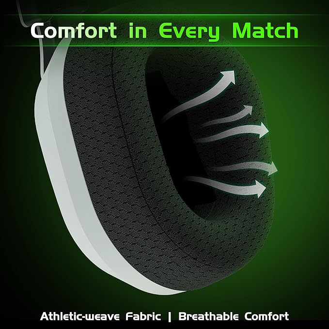 Wireless Gaming Headset for Xbox Series X/S, Xbox One, PS5, PC, Mac, Bluetooth 6.0 Gaming Headphones with Flip-to-Mute Noise-Canceling Mic, Foldable, 3D Surround Sound, 45H Battery - White