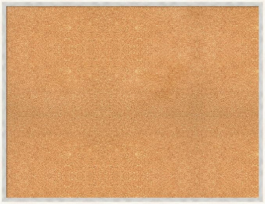 Amanti Art Natural Cork Board for Wall, 27x35 Vision Board with White Frame, Large Corkboard Office Decor for Home Organization, Modern Corkboard Pinboard to Display Items for Home Organization in