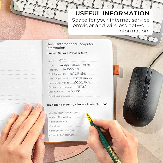 Clever Fox Password Book with alphabetical tabs. Internet Address Organizer Logbook. Medium Password Keeper for Website Logins (Yellow)