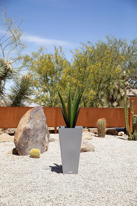 Veradek V-Resin Indoor/Outdoor Taper Planter, 2-Pack (26 inch, Grey)