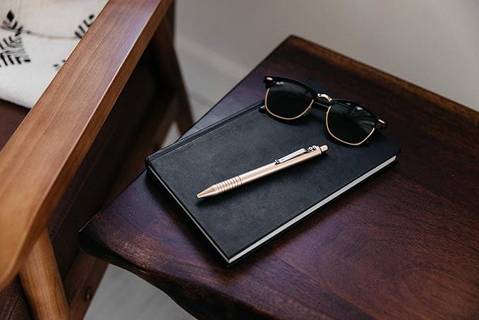 Everyman Grafton Full Click Refillable 0.7mm Ball Point Pen, Gold | Sleek Anodized Aluminum EDC Pen with Deep Grooved Grip | Smooth Writing Pocket Pen for Office, Travel, Gifting & Daily Use