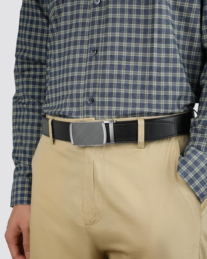 CHAOREN Mens Belt Leather Ratchet Belt - Customizable Fit, Effortless Style (35mm)
