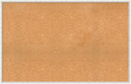Amanti Art Natural Cork Board for Wall, 29x45 Vision Board with White Frame, Oversize Corkboard Office Decor for Home Organization, Modern Corkboard Pinboard to Display Items for Home Organization in