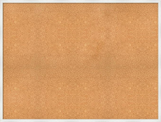 Amanti Art Natural Cork Board for Wall, 37x49 Vision Board with White Frame, Oversize Corkboard Office Decor for Home Organization, Country Rustic Corkboard Pinboard to Display Items for Home