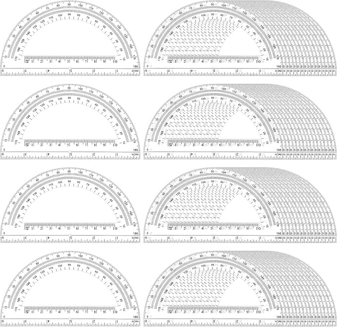 Zonon 200 Pieces Plastic Protractors Bulk Classroom Clear Math Protractors 180 Degrees 6 Inch for Geometry Student, Angle Measurement, Students Back to School Supplies Office Supplies