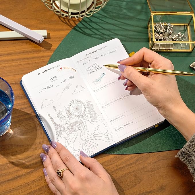 Clever Fox Travel Journal Pocket – Vacation & Road Trip Itinerary Planner Organizer & Traveling Memory Diary – Small Traveler Notebook (Mystic Blue)