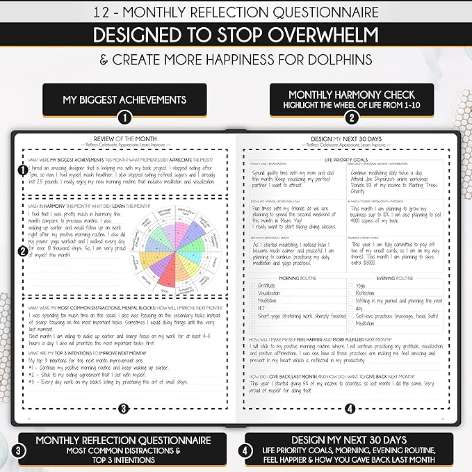 Journal for Men- Undated Daily, Weekly & Monthly Planner with Budget Section | A 12 Month Journey to Increase Productivity & Happiness | Life Organizer & Gratitude Journal - Horizontal Format