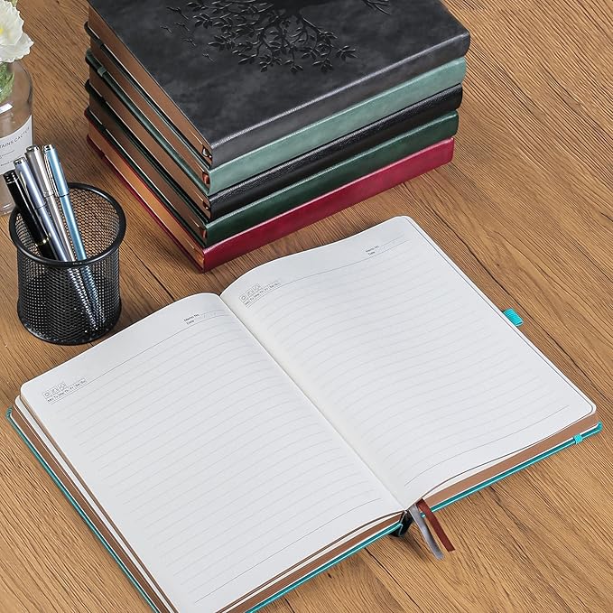 ZXHQ A5 360 Pages Lined Journal for Women, Tree of Life Design, with Pen, Fine Inner Pocket, Seagreen