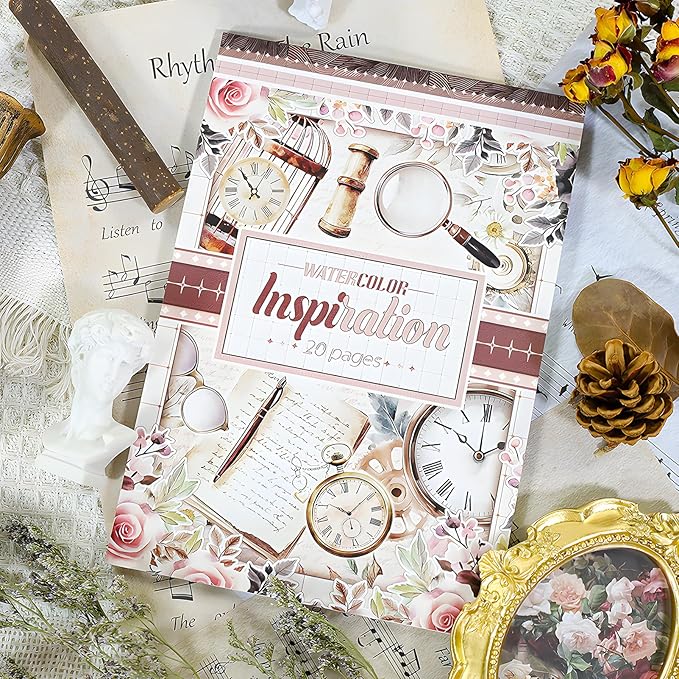 Snycler Plain Inspiration Theme Sticker Scrapbooking Supplies for Junk Journal, 20 Sheets PET Stickers - Vintage Journaling Stickers, Ephemera Sticker Book Pre Cut, Planner, Junk Journal Supplies