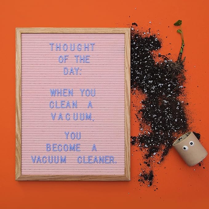 Felt Like Sharing Large Letter Board (Light Pink Felt - 12”x16”) – Changeable Message Board with 3 Sets of Felt Board Letters – Statement Wall Sign for Quotes, Home or Holiday Decor In Oak Frame