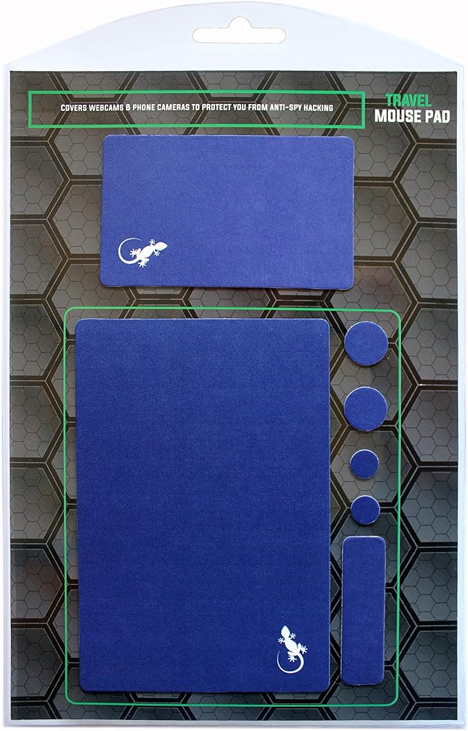 Mouse Pad Adhesive Bottom - Sticks to Any Surface - Portable - Webcam Covers and Screen Cleaner Included (Navy)