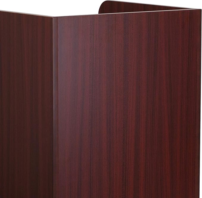 Flash Furniture Sony Laminate Wood Commercial-Grade Trash Receptacle with Tray Top, Wooden Restaurant Trash Can Garbage Receptacle, Mahogany