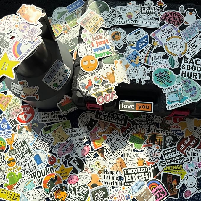 150 PCS Hilarious Stickers for Adults,Funny Meme Sarcastic Weird Snarky Cool Dark Humor Sticker Packs for Bumper Water Bottles Laptops Scrapbooking Waterproof Men Work Decals