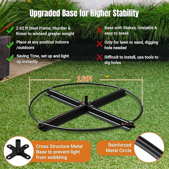 Yescom 9' Large 640 LED Christmas Tree Lights Outdoor with Star Top Cone Solar 8 Function Yard Shopping Mall Cafe Restaurant Store Bar Deck Event Holiday Xmas Decoration Multi-Color Vast-Starry