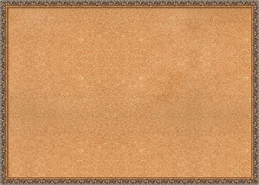 Amanti Art Natural Cork Board for Wall, 30x42 Vision Board with Bronze Frame, X-Large Corkboard Office Decor for Home Organization, Traditional Corkboard Pinboard to Display Items for Home