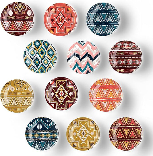 12Pcs Glass Strong Magnetic Refrigerator Magnet Fridge Sticker,Bohemia Crystal Fridge Magnets Decoration for Crafts,Strong Fridge Magnets for Kitchen, School,Office Whiteboard