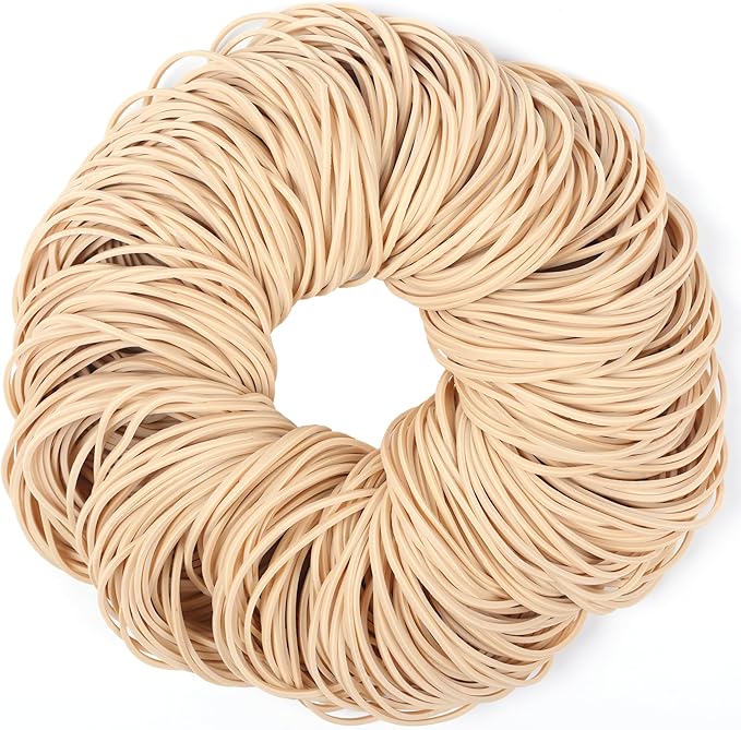Rubber Bands Size#19 about 0.5lbs 500pcs Beige Elastic Rubber Bands Office Supplies