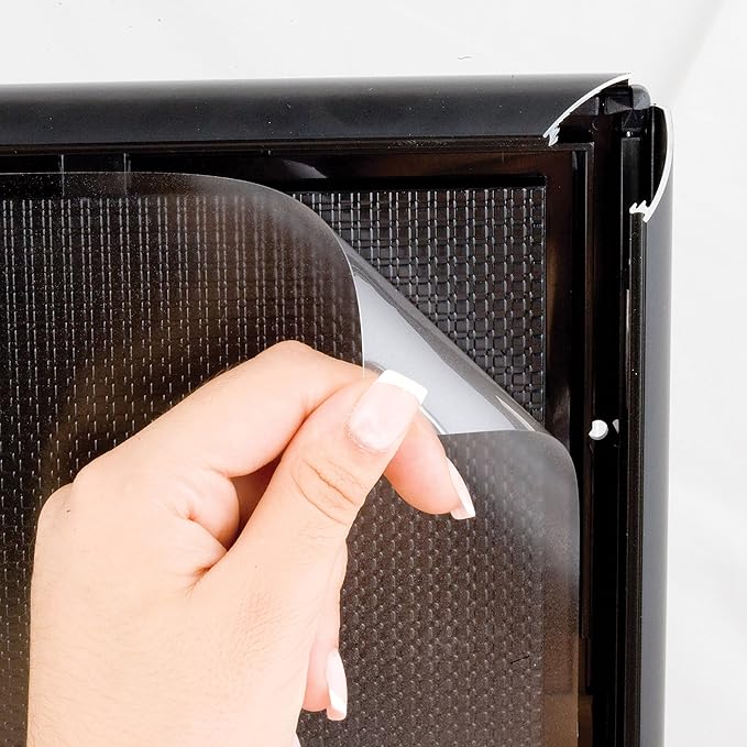 M&T Displays Opti Snap Poster Frame 8.5x11 Inch Black 1" Aluminum Profile Front Loading Wall Mounting Photo Picture Document Certificate Sign Holder Mitered Corner Anti Glare Cover (4 pack)