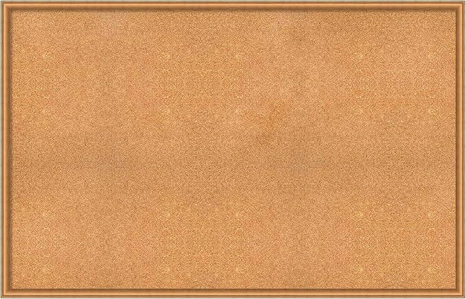 Amanti Art Natural Cork Board for Wall, 36x56 Vision Board with Bronze Frame, Oversize Corkboard Office Decor for Home Organization, Casual Corkboard Pinboard to Display Items for Home Organization