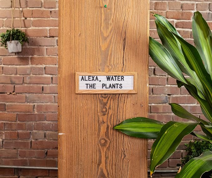 Felt Like Sharing Small Letter Board (White Felt - 10”x3.5”) – Changeable Message Board with 3 Sets of Felt Board Letters – Statement Wall Sign for Quotes, Home or Holiday Decor In Oak Frame