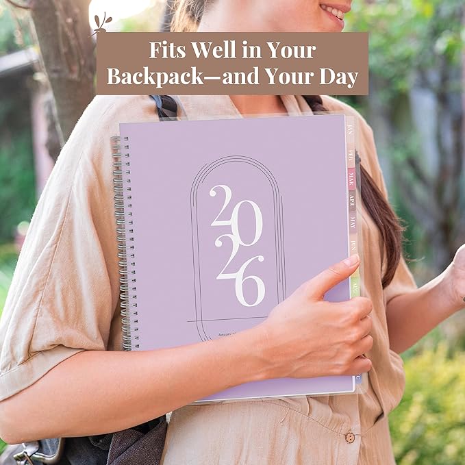 Rileys 2026 Planner, Agenda Planner With Weekly And Monthly View, Daily Agenda Book And Yearly Planners Calendar Book, Spiral Bound With Tabs, Notes, Goals And Holidays (Lilac, 8.5 x 11 in)
