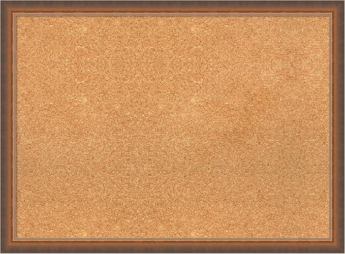 Amanti Art Natural Cork Board for Wall, 22x30 Vision Board with Bronze Frame, Medium Corkboard Office Decor for Home Organization, Modern Corkboard Pinboard to Display Items for Home Organization in