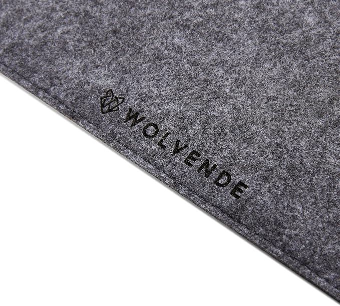 Premium Felt Desk Mat | Large 15.75" x 36" | Multifunctional Desk Pad for Home Office | Mid Gray