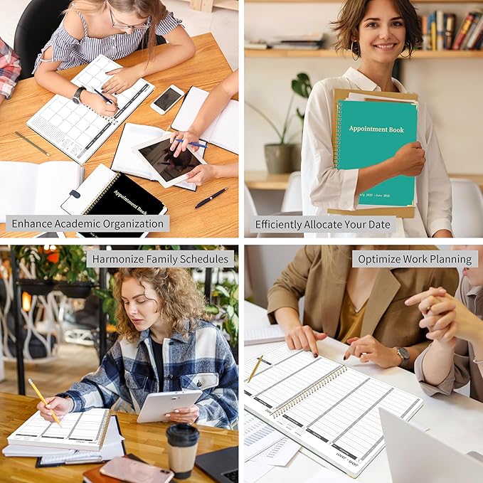 2026 Appointment Book/Planner - 2026 Daily Hourly Planner from Jan. 2026 - Dec. 2026, Weekly appointment Book 2026, 2026 Hourly planner with 20-Minute Interval, 9" x 11", Twin-Wire Binding, Colorful Tabs, Pocket - Pink