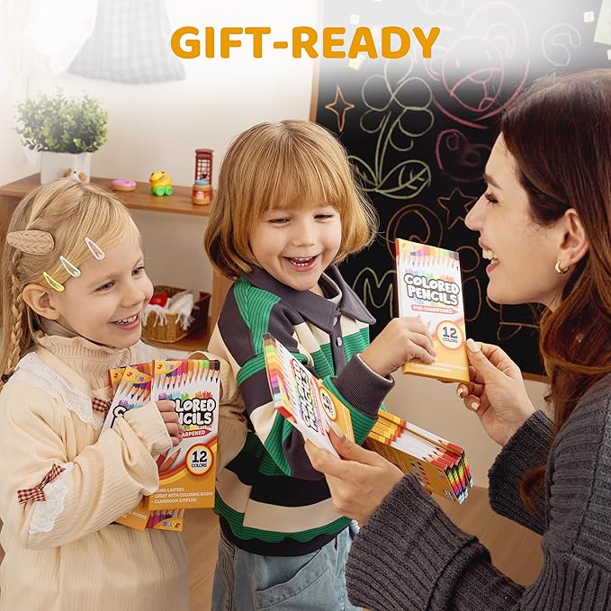 JOYIN 432 Count Colored Pencils Bulk, Colored Pencils for Kids 3+, 12 Colors, 36 Packs, Pre-sharpened Coloring Art Supplies, School Supplies