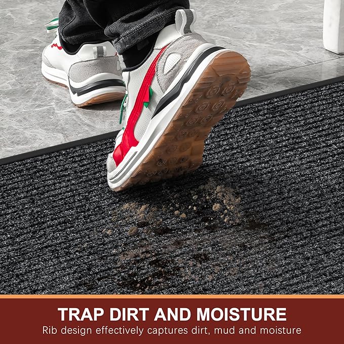 Vicwe Indoor Outdoor Door Mat, 3'x10' Heavy Duty Front Door Mat, Non-Slip Washable Doormats Entrance Mats, Dirt Resistant and Absorbent Doormat, Commercial Outdoor Entrance Floor Mat for Home Office