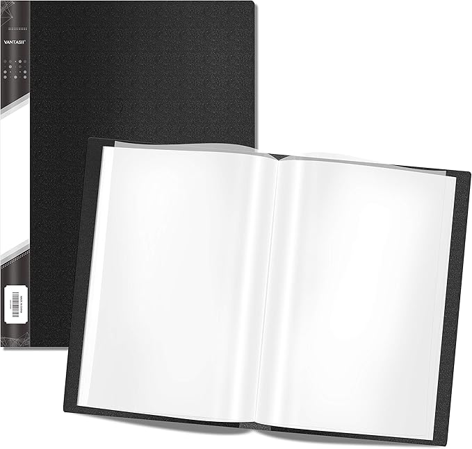 Presentation Book 40 Clear Pockets Sleeves Protectors Art Portfolio Clear Book for Artwork, Report Sheet, Letter(Can Accommodate 14 X 11inch)