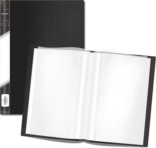 Presentation Book 40 Clear Pockets Sleeves Protectors Art Portfolio Clear Book for Artwork, Report Sheet, Letter(Can Accommodate 14 X 11inch)