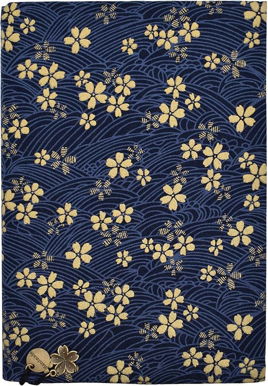 BLBMH 5.5x8.5 inch Book Covers for Paperbacks Adjustable Book Cover for Women Book Lovers Gifts Bible Novels Journal Soft Cloth Protector - Blue Sakura 8.5in