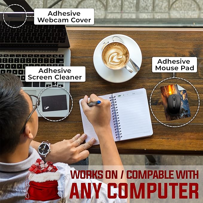 Adhesive Mouse Pad - Peel and Sticks to Any Surface - Travel Mouse Pad, Sticky for Any Surface - Excellent Tracking - Beach Sunset