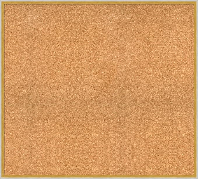Amanti Art Natural Cork Board for Wall, 37x41 Vision Board with White Frame, Oversize Corkboard Office Decor for Home Organization, Modern Corkboard Pinboard to Display Items for Home Organization in