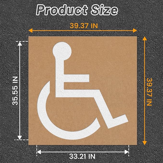 Handicap Parking Stencil Kit, Reusable Cardboard Parking Lot Stencils for Painting, Easy to Use Handicap Symbol