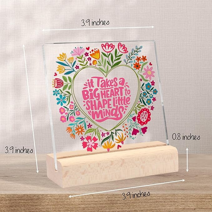 Teacher Appreciation Gifts for Women, Appreciation Gifts for Teacher Graduation Party Gifts End of Year Teacher Gifts from Students Thank You Teacher Acrylic Desk Decorative Sign for Teacher Office