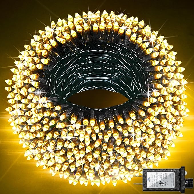 1500 LED Christmas Lights Outdoor with 12 Modes, 470FT Green Wire Christmas String Fairy Lights with Timer & Dimmable, Waterproof Twinkle Tree Lights for House Party Wedding Xmas Decor, Warm White
