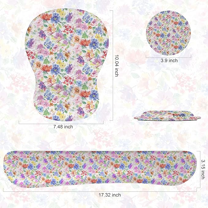 Keyboard Wrist Rest Pad and Mouse Wrist Rest Support Gaming Mouse Pad Ergonomic Gel Memory Foam Set for Computer, Laptop, Office, Pain Relief, Comfortably Typing (KM-38)