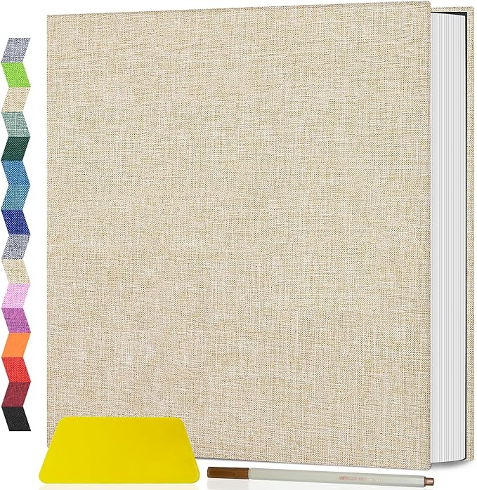 Popotop Photo Album Self Adhesive Scrapbook Album for 4x6 5x7 8x10 Pictures DIY Photo Book as Scrapbooking Supplies Kits, Birthday Gifts for Women Mom Wedding Baby Family Travel